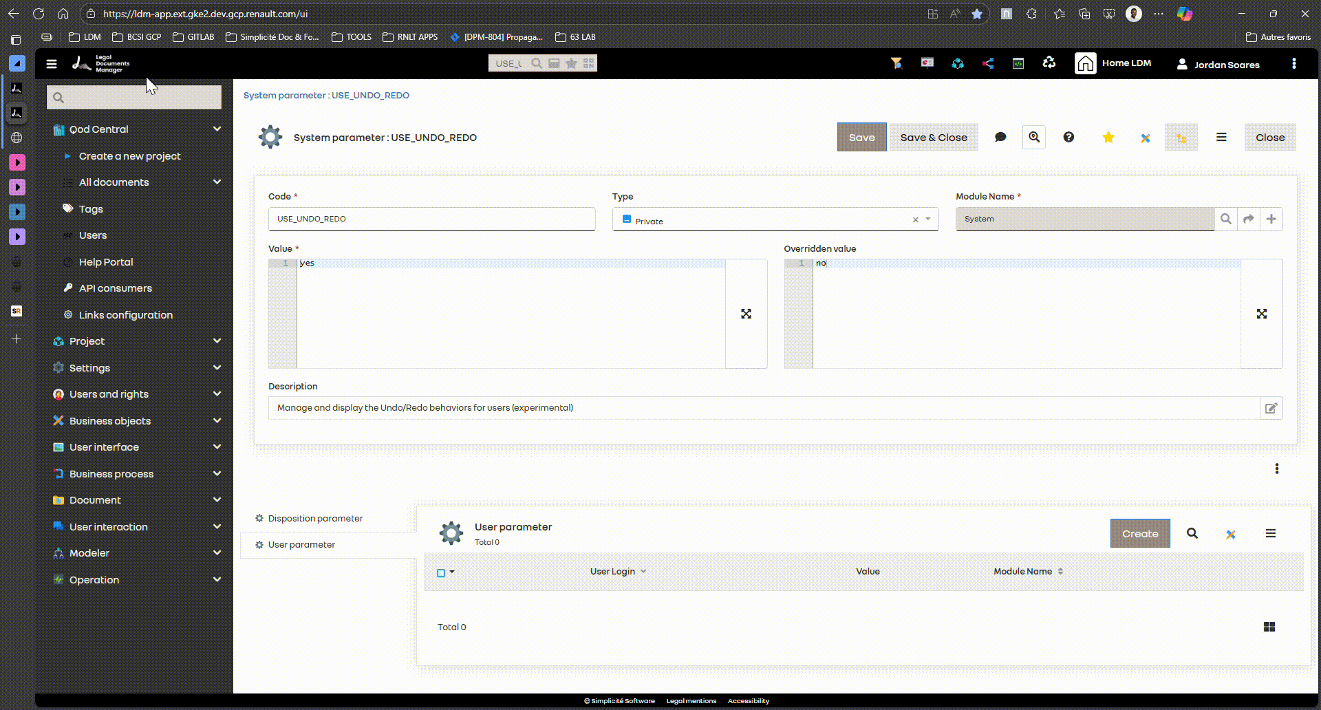 Legal Documents Manager - System parameter _ USE_UNDO_REDO et 16 pages de plus - Travail – Microsoft_ Edge 2025-10-23 11-09-10